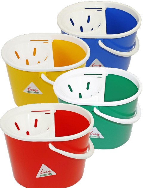 Extra tough 7ltr mop bucket with easy clip on/off sieve Hygiene